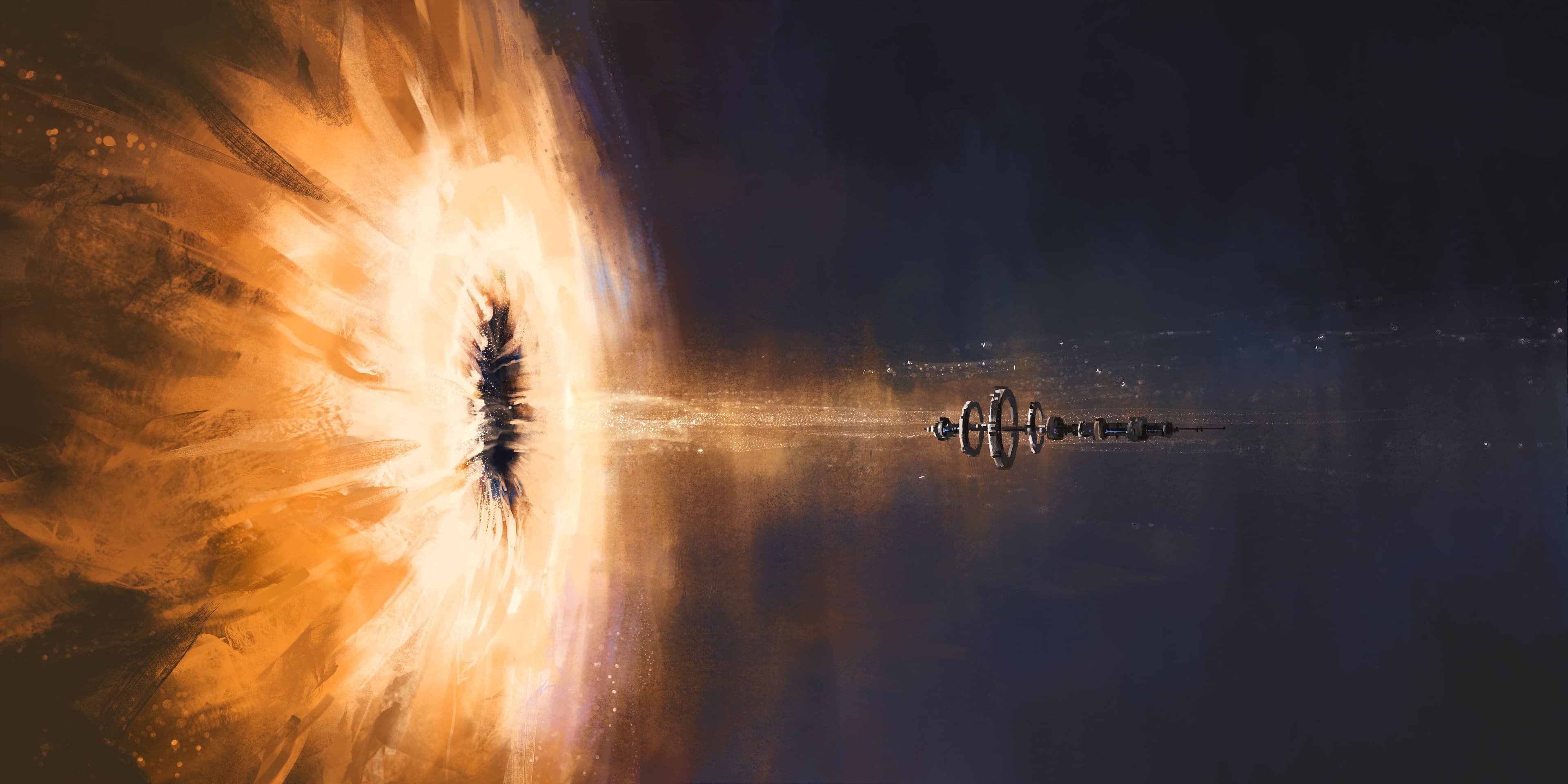 A spaceship escaping a blackhole