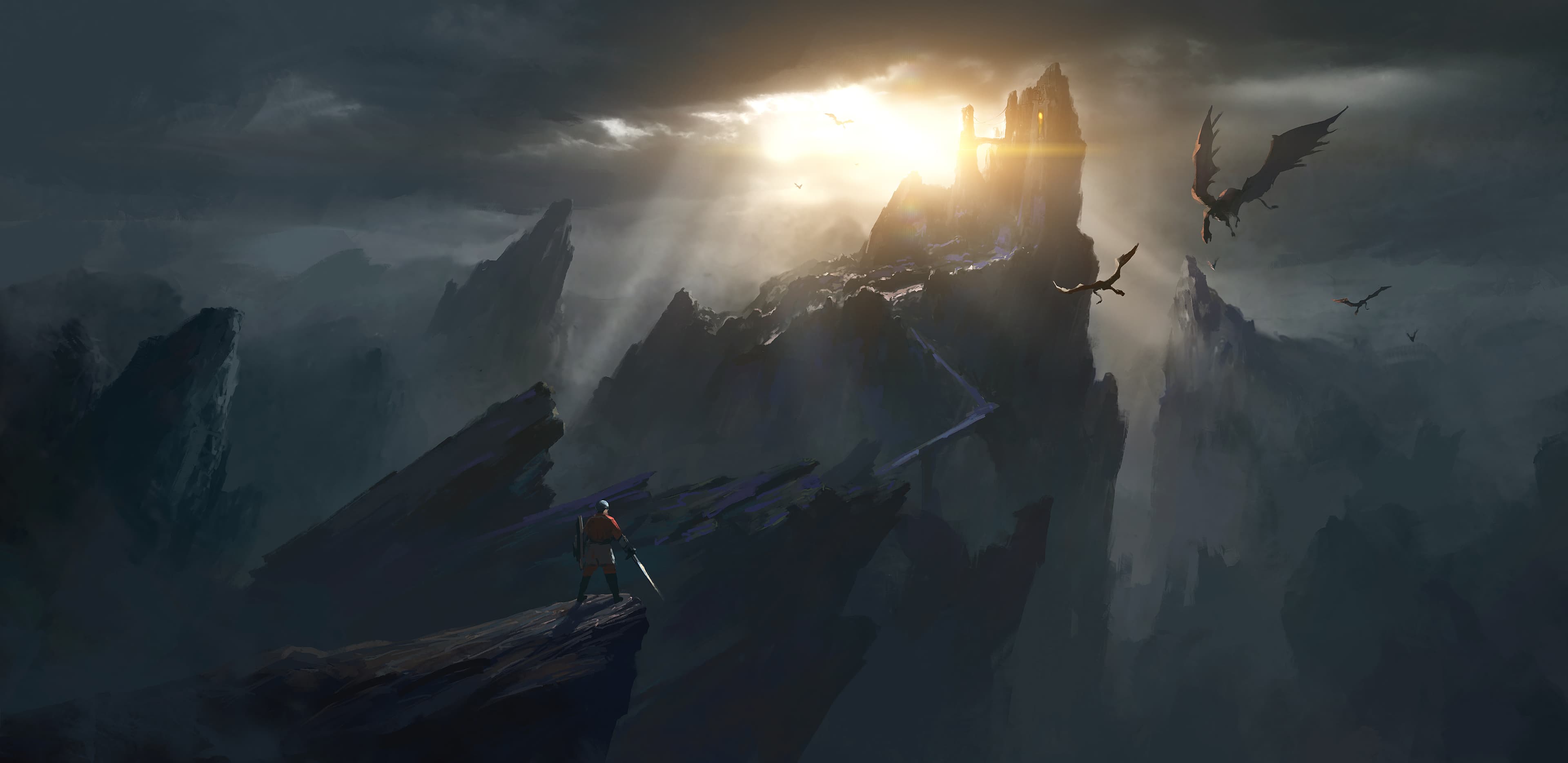 An atmospheric spooky castle